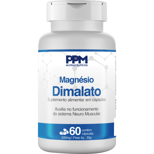 Magnésio Dimalato - 60 cáps - PPM Nutra