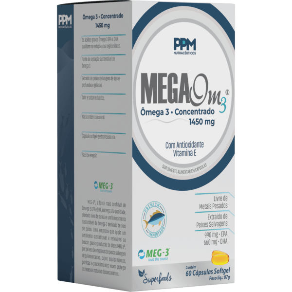 Mega Om3 - Ômega 3 Concentrado - 60 cáps - PPM Nutra